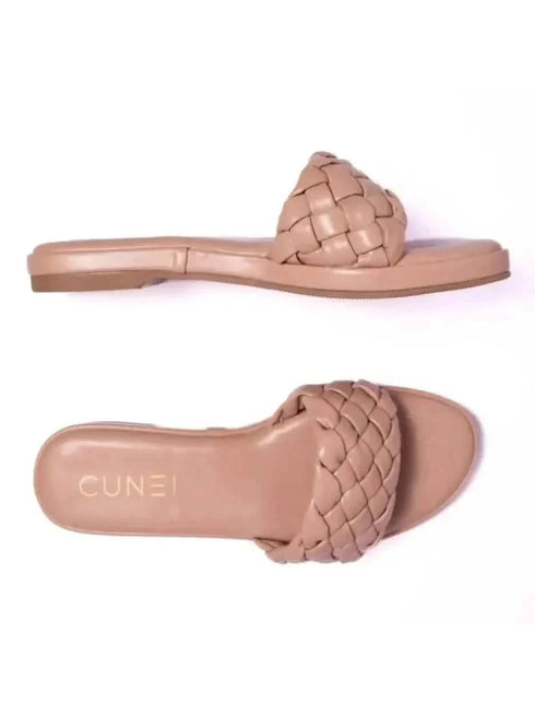 Womens Braided Peach Flats
